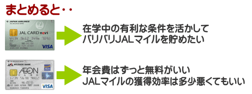 JALカードnaviとイオンJMBカードの比較の結論